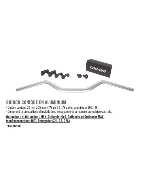 Guidon conique en aluminium