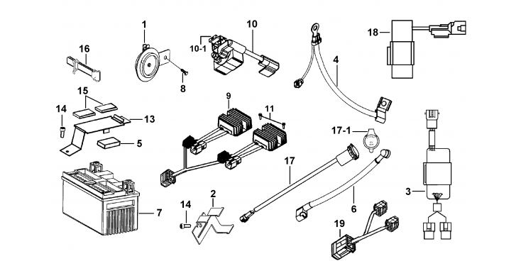 COMPOSANTS ELECTRIQUES TGB INJECTION