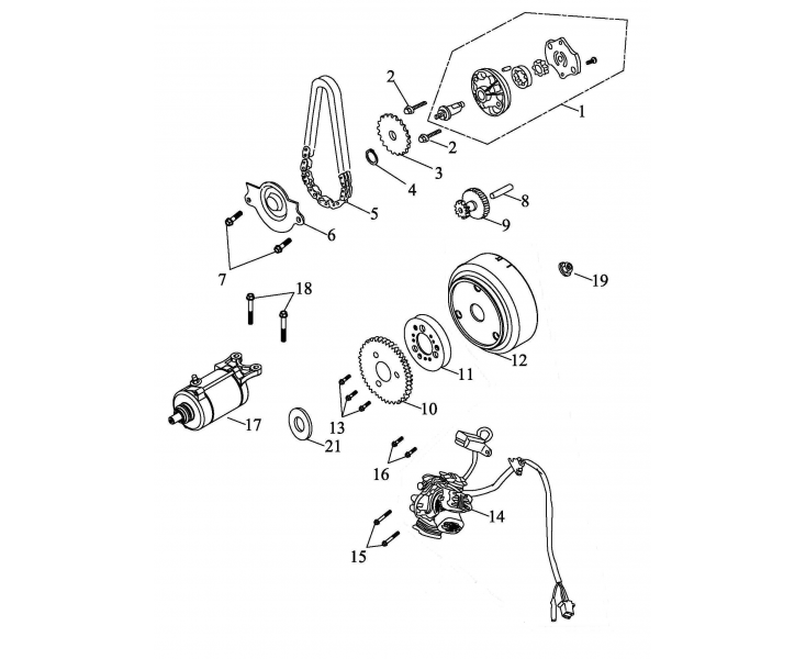 POMPE A HUILE / DEMARREUR / STATOR