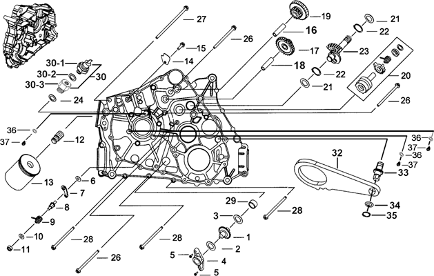 CARTER MOTEUR GAUCHE 1